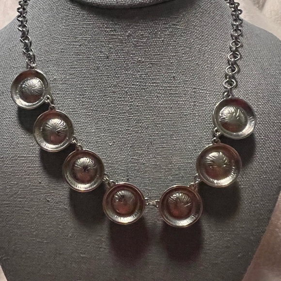 Black n White Choker Silver Tone Necklace - Picture 4 of 8